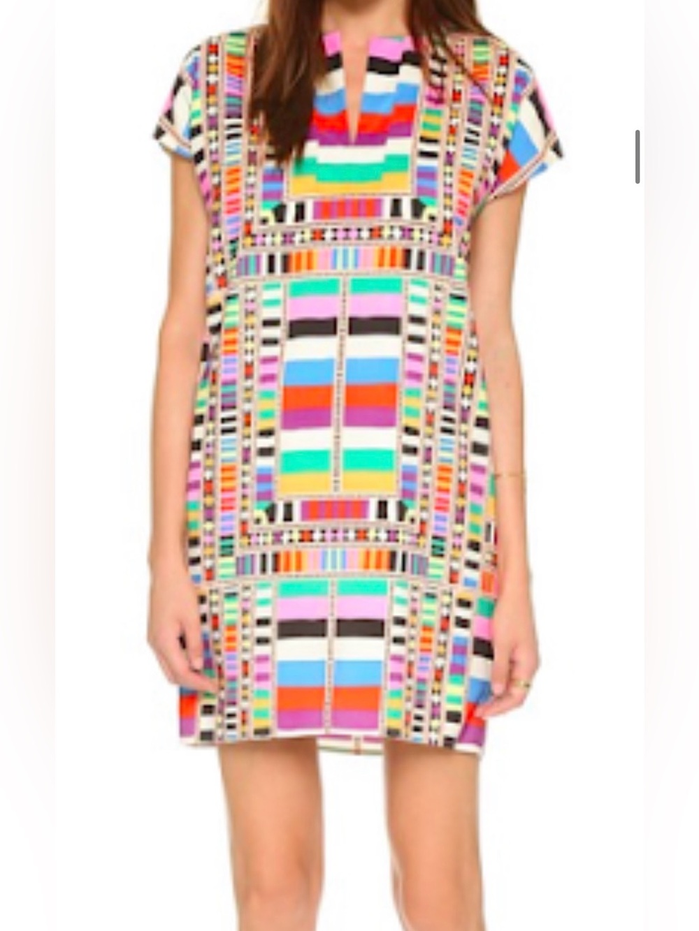 Mara Hoffman Multi-Color Striped Geo Mini Dress. Pit-pit 18 (mix45)